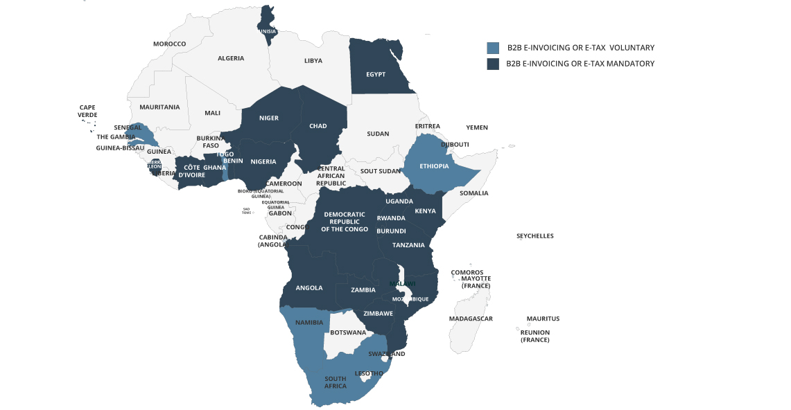 Afrika e-invoicing map
